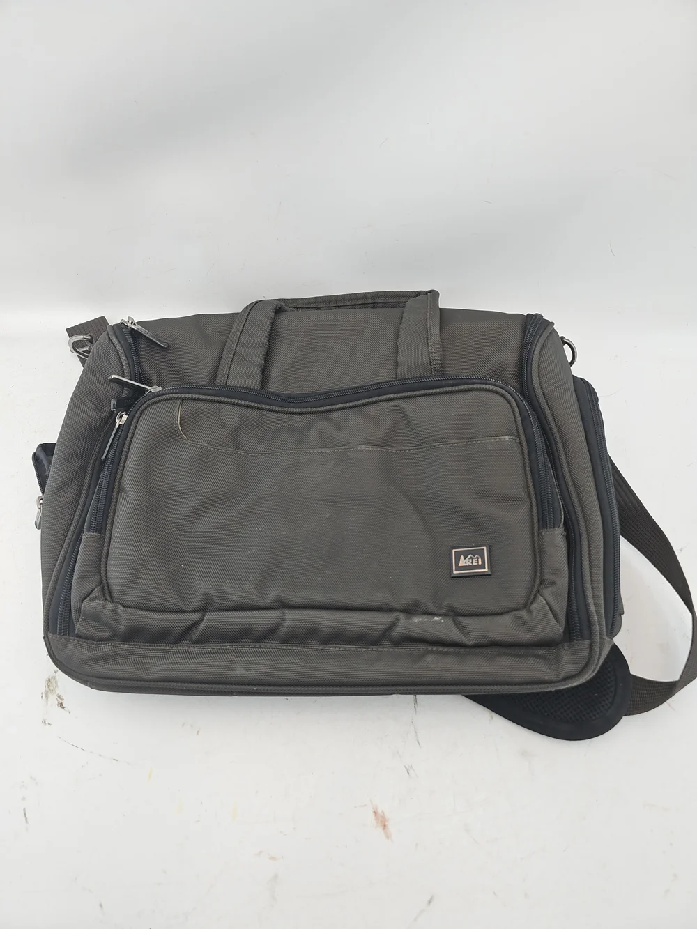 REI Black/Gray Laptop Briefcase with Multiple Zippered Compartments